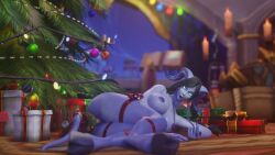 1girls 3d big_breasts black_hair blizzard_entertainment blue_skin christmas draenei female female_only horns morilymory nude original_character pinup sironis solo tail thick_thighs voluptuous voluptuous_female warcraft wide_hips winter_veil world_of_warcraft