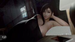 areola areola_slip areolae fully_nude lying_on_bed mole_on_breast naked naked_female naked_underneath nude_female nude_underneath on_bed puckered_lips solo tagme tifa_lockhart x3d