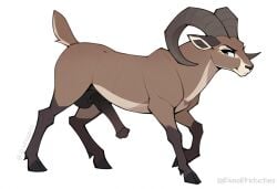 ai_generated anatomically_correct_penis bighorn_sheep cookie-girl feral feral_only hooves horns proud proud_of_his_cock quadruped