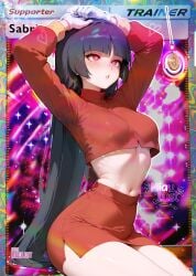 1girls ai_generated card hypnosis miaulust natsume pokemon pokemon_card pokemon_dppt pokemon_sm pokemon_tcg pokemon_trainer sabrina_(pokemon) trading_card