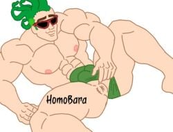 asshole bara big_ass bodybuilder bubble_butt deuce_gorgon himbo hunk male_only monster_high muscular_male nipples underwear_only