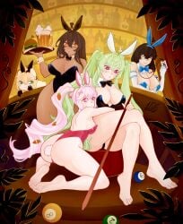 (nikke) 5female 5girls alice_(nikke) alice_in_wonderland ass ass_up bar_counter beer big_breasts billiards blush body_writing bodysuit boobs_and_butt_pose boobs_out bottles bottles_background bow bow_tie breasts breasts breasts broun_hair bunny_costume bunny_girl burger carrot closed_eyes color completely_nude_female crying crying_with_eyes_open cute dark_hair ear female femdom green_eyes green_hair hooters hot huge_breasts leaves light_skin mary_(nikke) medic noir_(nikke) nude pink_eyes pink_eyes_female pink_hair pussy rupee_(nikke) short_hair soda_(nikke) soda_(twinkling_bunny)_(nikke) sweat sweaty_body tits_out yellow_eyes yellow_eyes_female