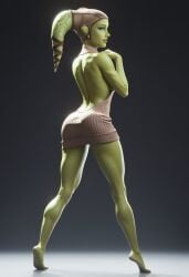 ai_generated alien alien_girl bare_back bare_legs bare_thighs barefoot duchess_eugene from_behind green_skin hera_syndulla looking_back naked naked_female nude nude_female sideboob stable_diffusion standing star_wars star_wars_rebels tagme twilek virgin_killer_sweater