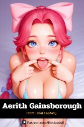 aerith_gainsborough ai_generated final_fantasy hotload-8 open_mouth patreon