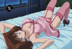 ai_generated bed bedroom civitai hentai konami lingerie michellesme nsfw sexy sexy_body sexy_pose stockings tea_gardner teenager yu-gi-oh!
