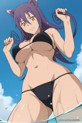 ai_generated aichat bikini black_bikini blair_(soul_eater) candid catgirl pinku pinku.ai pinkuai sexy soul_eater swimming