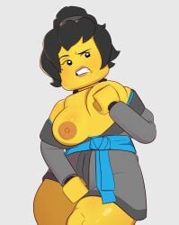 1girls big_breasts black_hair breasts exposed_breasts female female_only humanoid kimono lego naked naked_female ninjago nude nude_female nya_(ninjago) ponytail solidus yellow_body yellow_skin