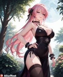 1girls ai_generated aliusnext ass big_ass big_breasts black_lingerie breasts dorothy_(nikke) female goddess_of_victory:_nikke hi_res high_quality highres legwear light-skinned_female light_skin long_hair moon moonlight pale-skinned_female pale_skin patreon pink_eyes pink_hair tagme thick thick_ass thick_thighs