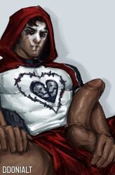 1boy balls boxers boxers_(clothing) clothing ddonialt emo gabriel_reyes heartbreaker_reaper holding_penis male_only overwatch overwatch_2 penis reaper solo