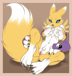 2015 breasts digimon female firefly8083 nipples nude pussy renamon solo