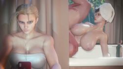 1boy 2026 2girls 3d 3d_animation almightypatty animated bathroom big_ass big_breasts blonde_hair blue_eyes brown_eyes brown_hair bubble_butt cammy_white casual casual_exposure casual_nudity casual_sex child_bearing_hips chun-li cuckquean curvaceous curvy curvy_figure dat_ass dumptruck_ass english_text fat_ass female femsub huge_ass huge_breasts implied_sex large_breasts looking_at_partner looking_at_phone looking_pleasured male male/female maledom massage massage_parlor massage_table milf missionary_position mommy muscular muscular_female musi_cassie obscured_penetration obscured_sex scar sex short_video shorter_than_30_seconds sound stealth_sex street_fighter sweat sweatdrop sweating sweaty tagme text text_box texting thick_thighs thighs thunder_thighs towel towel_on_head video voluptuous voluptuous_female