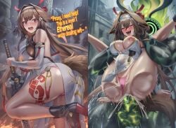 1boy 1girls after_battle ahe_gao ai_generated anal anal_sex animal_ears animal_girl animal_tail anus ass balls big_balls big_butt big_dom_small_sub big_penis blush breast_out breasts china_dress chinese_clothes clothed_sex clothing_aside covered_pussy crazy_smile crying cum cum_in_ass cum_inside deep_penetration defeated dialogue drooling english english_text ethereal_(zenless_zone_zero) excessive_pussy_juice facing_viewer femsub fucked_silly full-face_blush full_nelson half-closed_eyes highleg_panties hoyoverse huge_ass huge_penis instant_loss_2koma interspecies knees_up large_insertion large_testicles larger_male lifting_person looking_pleasured male/female maledom medium_breasts mind_break monster_rape motion_blur motion_lines naughty_face nipple_slip nipples nokani panties pelvic_curtain pink_panties pussy_juice rape raped_by_monster reverse_suspended_congress scared secretly_loves_it self_upload size_difference smaller_female spread_legs squirting stomach_bulge straight straight_sex streaming_tears talking talking_to_viewer testicles text thick_thighs tongue_out wide-eyed wide_hips worried ye_shunguang zenless_zone_zero