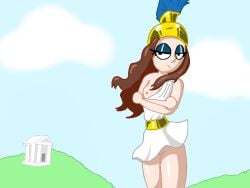 angry athena big_breasts breasts crossed_arms gerbillo_aea goddess irritated thick_thighs