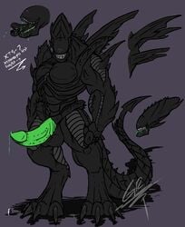 alien alien_(franchise) claws cum cum_drip erection grilder123 looking_at_viewer male_only male_xenomorph muscular penis xenomorph