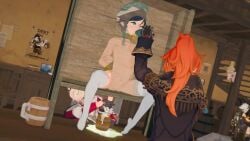 3boys 3d animated arms_behind_back arms_tied arms_tied_behind_back cock-tail continuous_ejaculation crouching cum cum_in_container cum_in_cup cumming dahlia_(genshin_impact) diluc_(genshin_impact) excessive_cum femboy femdom force_drinking force_feeding gay genshin_impact gokkun handjob hoyoverse male male_only maverickxhr mihoyo milking milking_handjob mp4 no_sound nude quiver squatting tagme twintails venti_(genshin_impact) video wine yaoi
