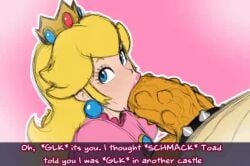 <1_second_video 1boy 1girls 2d 2d_(artwork) 2d_animation animated anthro anthro_male anthro_on_human blonde_hair blowjob blue_eyes bowser clothing crossnsfw crown dress duo ear_piercing erection fellatio female female_focus furry furry_male genitals human human_female human_on_anthro interspecies koopa large_penis light-skinned_female light_skin male male/female mammal mario_(series) mature mature_female mature_male nintendo oral oral_sex penis penis_in_mouth princess princess_peach reptile royalty scalie sex straight straight_sex super_mario_bros. tagme unseen_male_face video yellow_skin