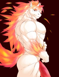 abs anthro ass balls biceps equine fire horn huge_cock istani looking_back male male_only male_rapidash mammal muscles nintendo nipples nude penis pokémon_(species) pokemon rapidash red_eyes smile solo solo_male unicorn video_games