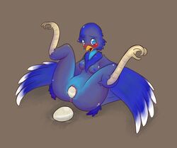 anthro anus avian basketgardevoir bird birth blush breasts egg egg_laying female fur spread_legs spreading