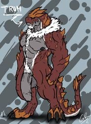 anthro dinosaur flaccid full-length_portrait full_length grilder123 lizard male_only nintendo nude penis pokemon portrait reptile scalie solo standing tyrantrum