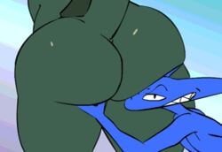 2015 alien alien_(franchise) alien_girl animated anus ass big_ass big_butt black_skin blue_skin boris_(theboris) borisalien butt color dat_ass duo faceless_character faceless_female fat_ass fat_butt female frame_by_frame genitals hand_on_ass hand_on_butt larger_female low_res male male/female pussy sharp_teeth short_playtime size_difference smaller_male smile tail theboris thick_thighs wide_hips xenomorph