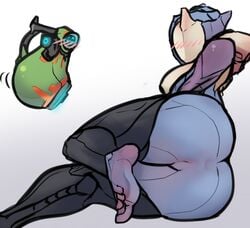 ass blush butt carrier feet female saryn_(warframe) scas scathegrapes sideboob soles tenno toes warframe wide_hips