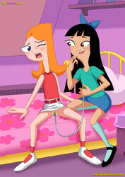 2girls black_hair blue_eyes brown_eyes candace_flynn disney female female_only human multiple_females multiple_girls orange_hair phineas_and_ferb pussy stacy_hirano tagme yuri yurihaven.com