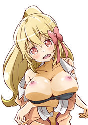 blonde_hair blush breasts large_breasts miru_eru niiragi plastic_memories ponytail tagme tied_hair