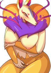 anthro anthro_only areola big_breasts blush breasts canine close-up female fox fur genderswap genderswap_(mtf) kori-nio kyubi_(yo-kai_watch) kyuubi kyuubi_(youkai_watch) level-5 looking_up mammal nipples nude rule_63 smile solo squint thick_thighs tongue tongue_out yo-kai_watch youkai youkai_watch yōkai