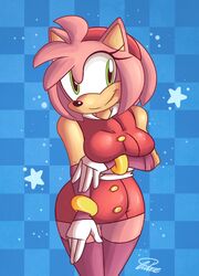 amy_rose amy_rose_(boom) anthro breasts female female_only fur hedgehog pink_hair solo sonic_(series) sonic_boom squidapple