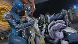 3d breasts cum ember_(warframe) female female_on_futa futanari intersex mag_(warframe) penis saryn_(warframe) testicles warframe