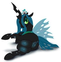 2015 anus areola ass breast_squish changeling crotchboobs female friendship_is_magic furry furry_only huge_crotchboobs my_little_pony nipples non-anthro on_side plump_labia pussy queen_chrysalis queen_chrysalis_(mlp) revadiehard solo