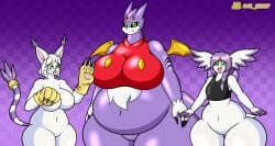 al_gx anthro anthrofied ass bandai_namco belly big_breasts big_butt breasts casual_nudity clothing culumon daughter_(lore) digimon digimon_(species) dragon felid female fur gatomon girly gumdramon hair hi_res horn male mammal mature_anthro mature_female mommy_kink mother_(lore) mythological_creature mythological_scalie mythology overweight overweight_anthro overweight_female parent_(lore) pawpads paws purple_body purple_hair scalie size_difference slightly_chubby slightly_chubby_female son_(lore) thick_thighs tight_clothing white_body white_fur white_hair wings