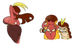 bikini centipede_cookie cookie_run cookie_run_ovenbreak dracoarcto large_breasts multicolored_hair red_eyes tagme