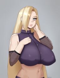 1girls bare_arms bare_midriff bare_shoulders belly belly_button big_breasts blonde_hair blue_eyes breasts breasts breasts_bigger_than_head elbow_gloves female female_only fishnets hair_over_one_eye hcitrus hi_res huge_breasts ino_yamanaka large_breasts light-skinned_female light_blue_eyes light_skin lipstick long_hair looking_at_viewer makeup midriff naruto naruto:_the_last naruto_(series) naruto_shippuden navel pinup puffy_nipples sagging_breasts skirt sleeveless sleeveless_shirt solo solo_focus upper_body very_long_hair watermark