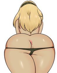 1girls anus ass ass_focus blonde_hair dark-skinned_female funeralfaerie gravity_rush kat_(gravity_rush) panties pussy