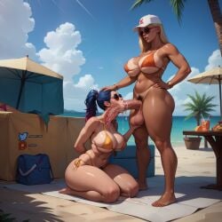 1futa ai_generated beach big_balls big_breasts big_penis bikini blonde_hair choking choking_on_cock choking_on_penis cum cum_in_mouth cum_inside deep_penetration deepthroat dickgirl female_penetrated futa_on_female futanari futanari_penetrating highres holding_balls huge_balls huge_breasts huge_cock large_balls large_breasts large_penis low_hanging_balls multicolored_hair neck_bulge pubic_hair public self_upload sunglasses sydlorem tan_body tanline tanlines thick_penis thick_thighs throat_bulge throat_fuck tinted_eyewear uncensored veiny_penis x-ray