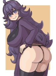 1girls ass big_ass big_breasts big_butt blue_eyes blush blushing female female_only genki2d hex_maniac large_ass looking_at_viewer looking_back nintendo panties pokemon solo solo_female solo_focus thick_thighs thighhighs thighs wide_hips