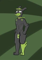 anthro black_fur brokenrekordbro canine front_view hand_on_hip male male_only pokémon_(species) pokemon solo tagme zygarde zygarde_10_forme