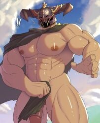 1boy abs balls bara big_balls big_muscles big_nipples big_pecs big_penis blush brizzytt cygames daddy dilf draph draph_race_(granblue_fantasy) gay granblue_fantasy helmet helmet_only horn horned_humanoid huge_cock huge_muscles humanoid hunk male male_only masked_male muscular muscular_humanoid muscular_male navel nipples nude pecs penis solo ttbrizzy vaseraga