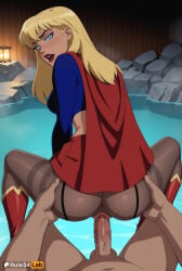 1boy 1boy1girl 1girls ai_generated anus artist_name ass blonde_hair blue_eyes blue_shirt blush boots breasts cape clothed_female_nude_male clothed_sex crop_top dark-skinned_male dark_skin dc dc_comics dcau doggystyle female from_behind hetero hi_res justice_league justice_league_unlimited kara_zor-el lipstick long_hair looking_at_viewer looking_back no_panties nude onsen open_mouth pantyhose penis pov pussy red_cape red_footwear red_lips rock rule34lab sex sex_from_behind shirt skirt solo_focus supergirl superhero superman_(series) teeth uncensored vaginal vaginal_penetration vaginal_sex veins veiny_penis water