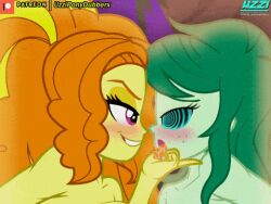 2girls adagio_dazzle ahe_gao ahegao animated bare_breasts blush brainwashing breasts drool equestria_girls female female_only femdom femsub gif green_hair grin grinning holding_chin hypnosis mind_control mouth_hold my_little_pony naked naked_female no_bra nude nude_female open_mouth pink_eyes spiral_eyes symbol_in_eyes teeth tongue_out uzzi-ponydubberx wallflower_blush_(eg) yuri