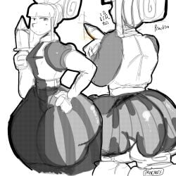 1girls armor ass ass_focus big_ass big_breasts big_thighs breasts bubble_butt clash_(series) clash_royale dagger_duchess_(clash_royale) dress fat_ass female female_only gigantic_ass holding_weapon huge_ass huge_thighs mini_pekka_(clash_royale) mrweedor round_ass sitting_on_person solo solo_female thick thick_ass thick_thighs thighs voluptuous voluptuous_female weapon wide_hips x-ray