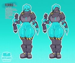 1girls armor female ferro_(hotcakesnsfw) hotcakesnsfw reference_image slime slime_girl thick_thighs