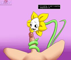 blush drooling filler_shmazman first_person_view flower flowey_the_flower frisk human male male_pov mammal penis plant pov pov_eye_contact saliva undertale video_games