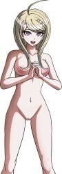 ahoge akamatsu_kaede bangs big_breasts blonde_hair breasts completely_nude completely_nude_female danganronpa danganronpa_s:_ultimate_summer_camp danganronpa_v3 edit female hair_ornament human kosine1777 nude_filter pussy sprite sprite_edit tagme transparent_background