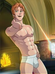 bara big_bulge bulge george_weasley harry_potter male male_nipples male_only muscular_male nipples underwear