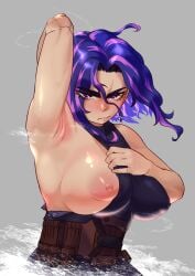 1girls armpit_fetish armpits big_breasts female female_focus female_only giddypear lady_nagant large_breasts my_hero_academia pink_hair presenting presenting_armpit presenting_breasts purple_hair solo solo_female solo_focus two_tone_hair