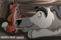 2007 age_difference anthro chief_(fath) cub disney furry gay lonewolf male_only penis the_fox_and_the_hound tod_(fath) young