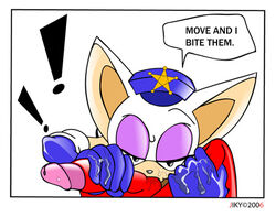 2d anthro bat blue_gloves echidna elbow_gloves female femdom fur gloves interspecies jiky knuckles_the_echidna male male_pov mammal mobian mobian_(species) mobian_bat monotreme penis penis_grab pov rouge_the_bat sega sonic_(series) sonic_adventure_2 sonic_the_hedgehog_(series) straight straight_hair tagme text threatening