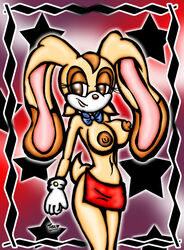 anthro breasts color cream_the_rabbit exposed_breasts female female_only fur furry furry_breasts innocenttazlet rabbit sega solo sonic_(series) straight_hair